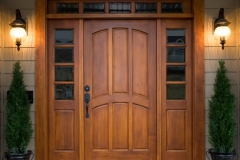 wood door with sidelites