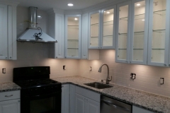 Glass cabinets with under lighting